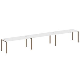 Metal System Р. ст. на 3 раб. места на П-образном м/к БП.СМ-3.5 Белый/Мокко металл 5400*720*750 - Фото предпросмотра