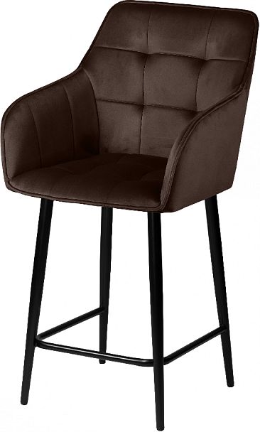 Полубарное поворотное кресло Мони К, Confetti coffee/черный - Вид 2