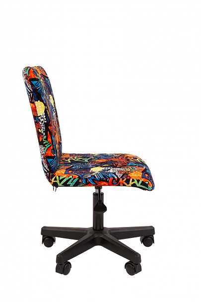 Кресло CHAIRMAN KIDS 109, пластик черный, ткань велюр, принт CRAZY - Вид 2