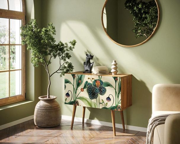 Комод на высоких ножках Berber малый арт BB13/Print_55 - Вид 3