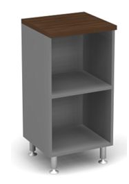 Стеллаж открытый ДВП Берлин Орех Вармия/Серый ШО21-45 з/с ДВП - Фото предпросмотра