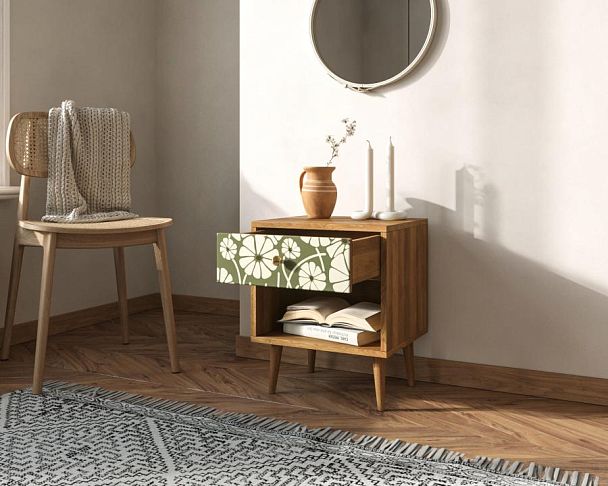 Тумбочка Berber с открытой полкой 53 принт арт BB33/Print_53, разноцветная - Вид 2