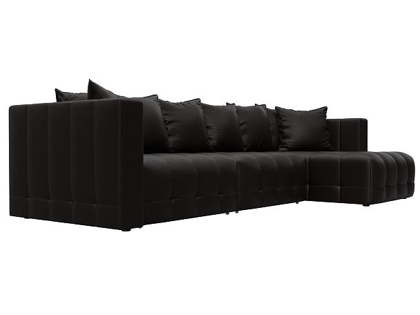 Диван угловой Лига-052 НПБ Лонг угол универсальный Экокожа коричневый - Вид 3