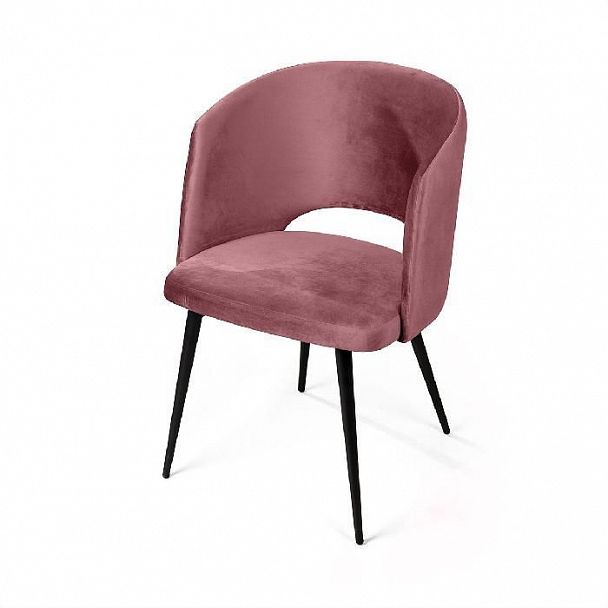 Кресло William, бархат пудровый 15/ черный конус - Вид 1