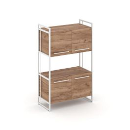 Rift Шкаф 3 ниши широкий RF.SS-33 Дуб Табак/Металл Белый 798*396*1286 - Фото предпросмотра