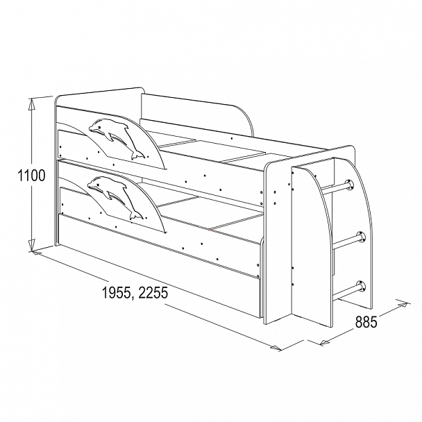 Кровать "Омега 19" 1900*800 - Вид 2