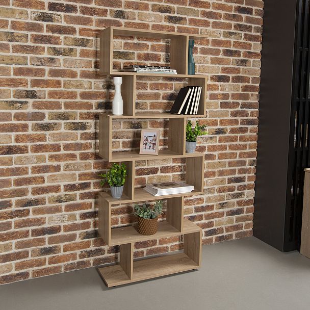 Стеллаж BRABIX "Scandi SH-008", 730х250х1760 мм, 6 секций, ЛДСП, дуб сонома, 641898, ЦБ013658-2 - Вид 8