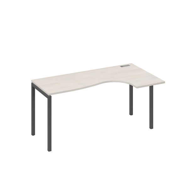 Стол эргономичный правый "Классика" на металлокаркасе DUE A4 А4 Б2 036 БП дуб / металлокаркас антрацит - Вид 1