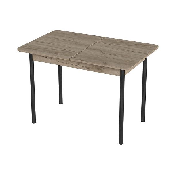 Стол Лион 2 ЛДСП (Подстолье прямое черное) НЕ ВЫБИРАТЬ Дуб крафт серый - Вид 1