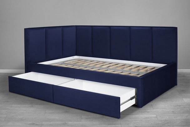 Кровать «Лайф с ящиками», 1200 синяя - Вид 3
