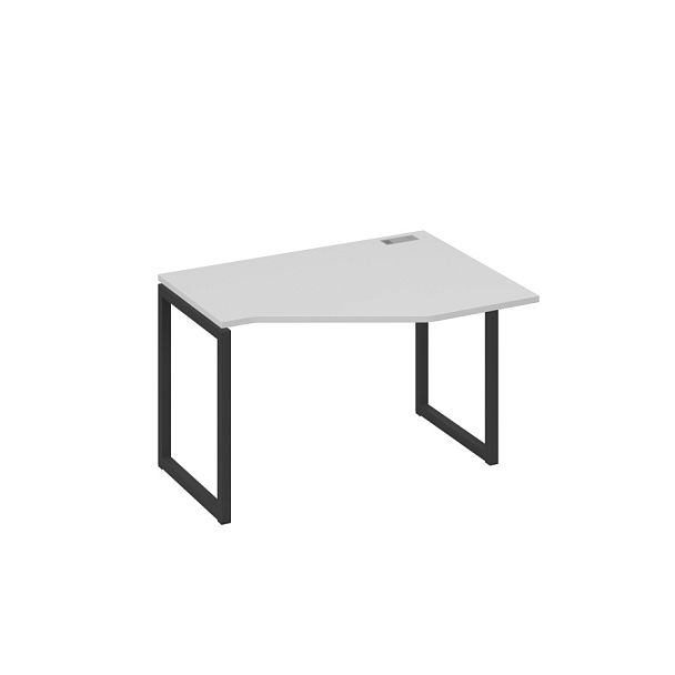 Стол эргономичный правый "Техно" на металлокаркасе QUATTRO A4 А4 Б4 052 БП серый / металлокаркас антрацит - Вид 1
