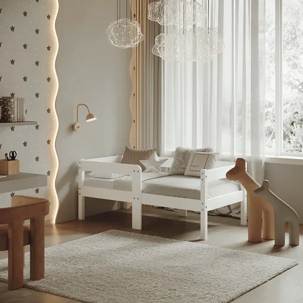 Кровать Легос компакт 700х1400, цвет белый, без ящиков - Вид 6