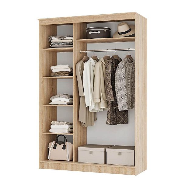 "Сакура" шкаф-купе 1,5м (1500х2216х610) дуб сонома/белый - Вид 2