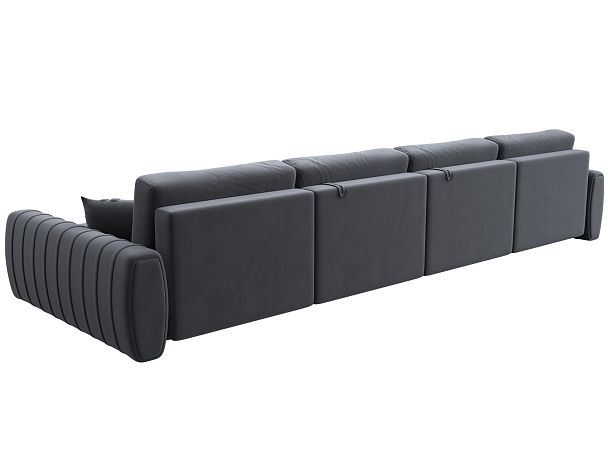 Диван П-образный Лига-057 НПБ Лонг Велюр серый - Вид 5