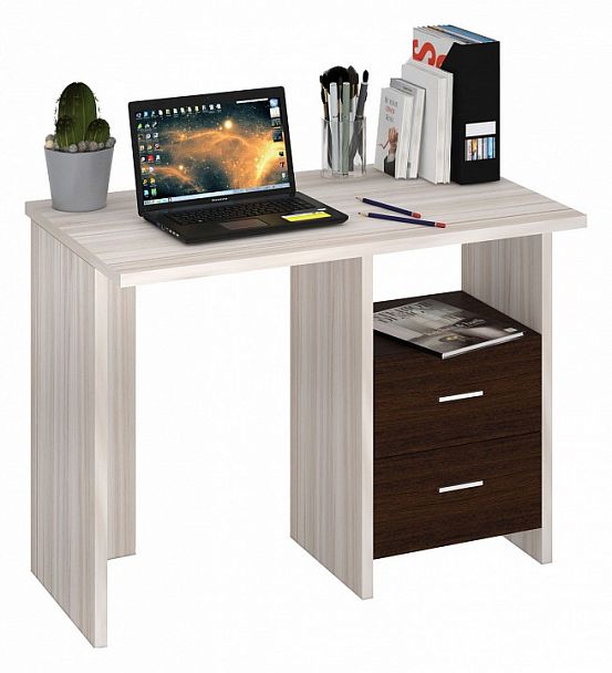 Стол письменный Домино Лайт СКЛ-Прям100 Венге/Карамель - Вид 2