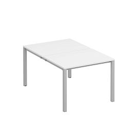 Рабочая станция на металлокаркасе КФ (2х100) Комфорт КФ К.С1 1143 БП белый премиум / серый - Фото предпросмотра