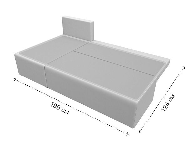 Угловой диван Поло левый (полностью экокожа белая) - Вид 10