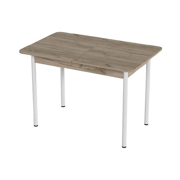 Стол Лион 2 ЛДСП (Подстолье прямое белое) НЕ ВЫБИРАТЬ Дуб крафт серый - Вид 1
