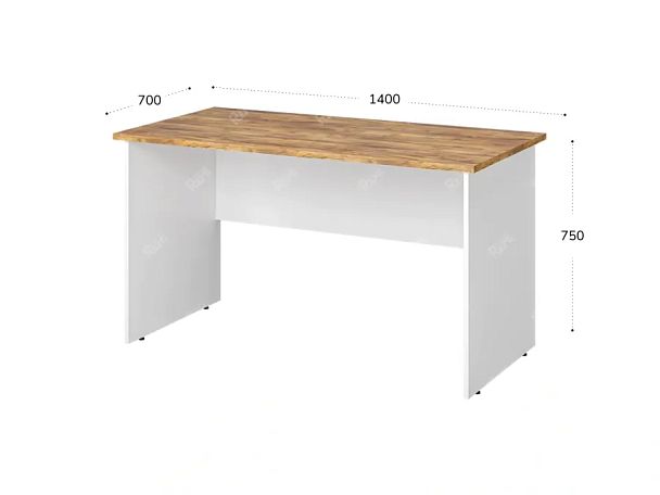 TANDEM RTD026-140-ME Стол прямоугольный ун-й 1400х700х750 Таксония медовая/Белый - Вид 2