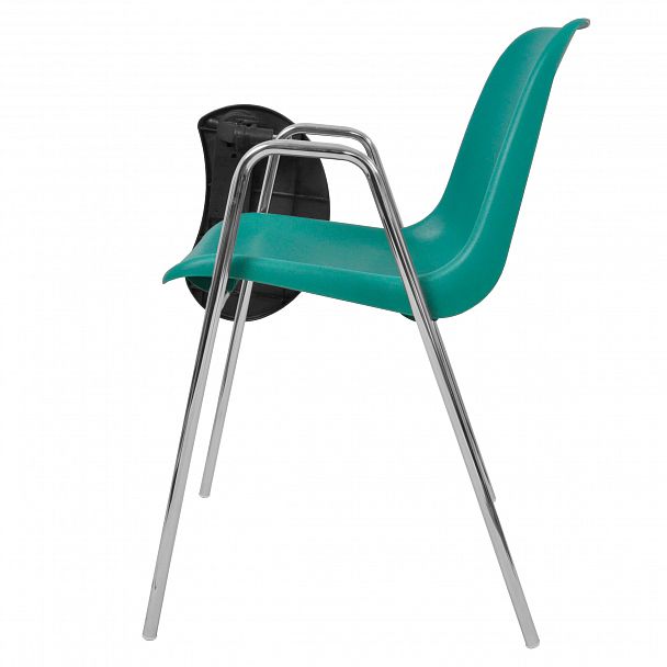 Стул Vicenza (4 ножки с подлокотниками + столик TLT), Каркас хром, светло-зеленый - Вид 2