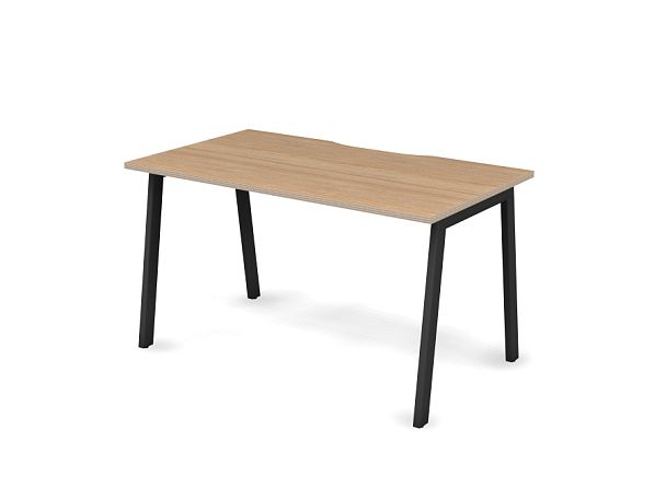 MATRIX 121S101-A Стол прямой пров-ик вырезной (A-опоры) 1380х780х775 Швейцарский вяз/Темно-серый - Вид 1