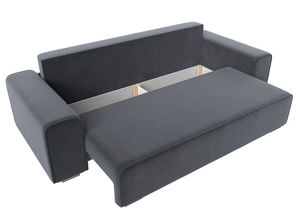 Прямой диван Лига-029 Велюр серый - Вид 7