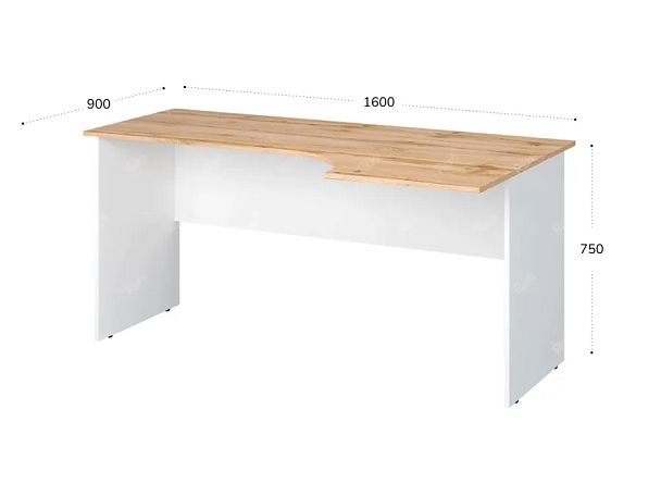 TANDEM RTD014-160R-V Стол эргономичный правый 1600х900х750 Вотан/Белый - Вид 2