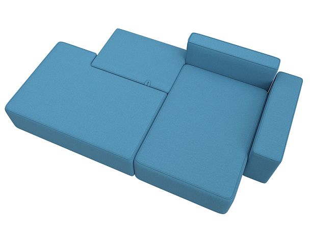 Диван угловой Лига-079 угол правый Рогожка голубой - Вид 8