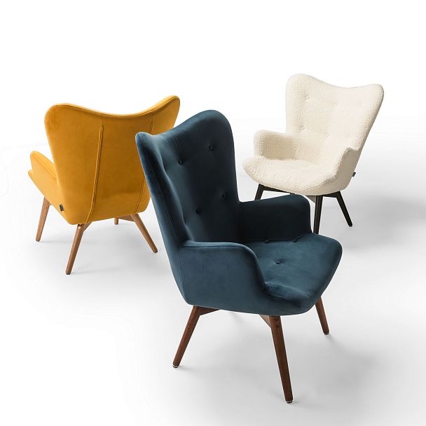 Кресло Хайбэк желтый/нат.бук - Вид 10