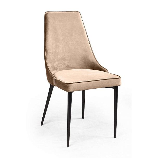 Стул Oliver, бархат бежевый 5/ чёрный конус - Вид 1