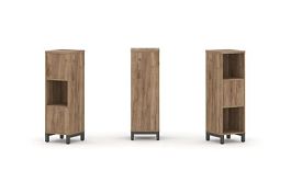 Стайл Проджект Набор стеллажа 2-х сторон., 3 яр. SN.NSD-311 Дуб Табак/Металл Антрацит 387*400*1248 - Фото предпросмотра