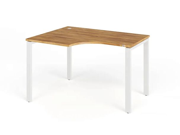 TANDEM RTD072-MK-120L-ME Стол угловой на металлокаркасе левый 1200х900х750 Таксония медовая/Белый - Вид 1