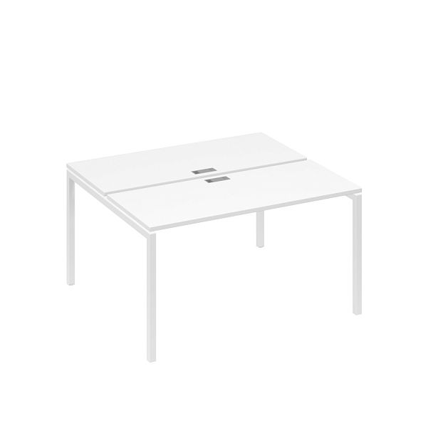 Рабочая станция на опорах DUE (2х140) A4 А4 Б2 171 БП белый премиум / металлокаркас белый - Вид 1