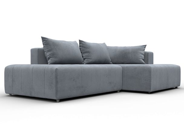 Диван угловой Лига-103 НПБ угол правый Велюр серый - Вид 3