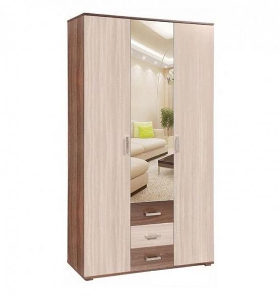 "Белла" шкаф 3-х створчатый (1200х2120х470) ясень шимо/дуб атланта (снято с про-ва) - Вид 1