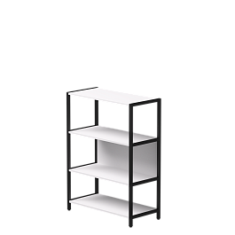 Стеллаж металлический средний Everprof EVO 830х385x1120 Белый/Черный - Фото предпросмотра