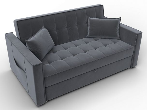 Диван прямой Лига-104 (140) Велюр серый - Вид 6