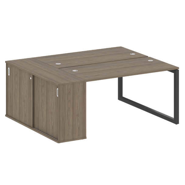 Metal System Quattro Р. ст. с шкафом-купе на О-образном м/к 50БО.РС-СШК-1.3 Т Вяз/Антрацит металл 1810*1475*750 - Вид 1