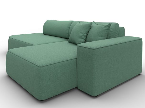 Диван угловой Лига-065 БП угол правый Рогожка зеленый - Вид 3