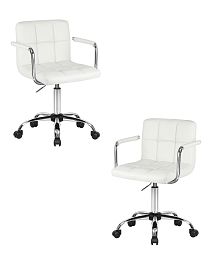 Набор 2 шт Офисное кресло для персонала DOBRIN TERRY (белый) - Фото предпросмотра