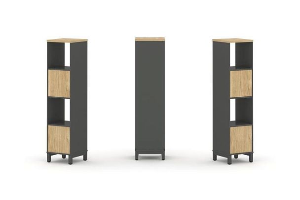 Стайл Проджект Набор стеллажа 1 сторон., 4 яр. SN.NS-411 Антрацит/Тиквуд Светлый/Металл Антрацит 387 - Вид 1