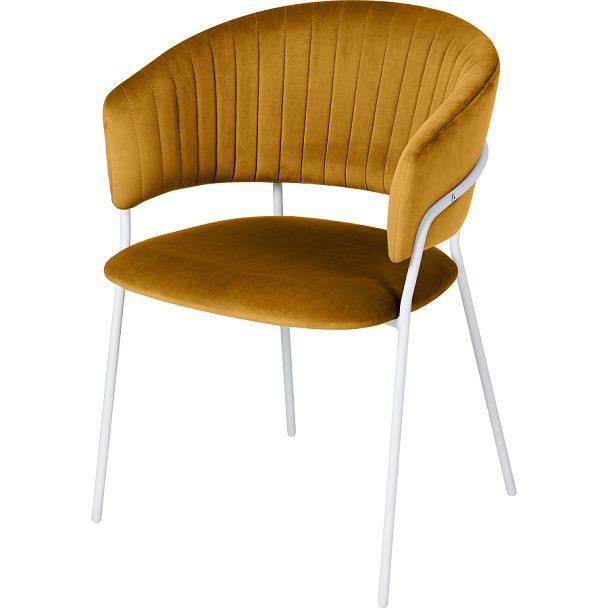 Комплект кухонных стульев Даксон горчичный велюр/белый, 2 шт. - Вид 1