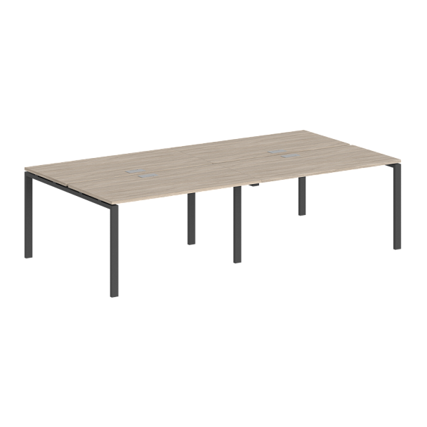 Рабочая станция Sigma 2800х1438х750 / профиль: 60х30 антрацит; столешница: дуб светлый - Вид 1