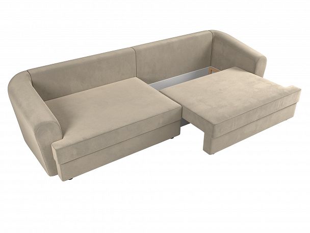Прямой диван Милтон (полностью микровельвет бежевый) - Вид 6