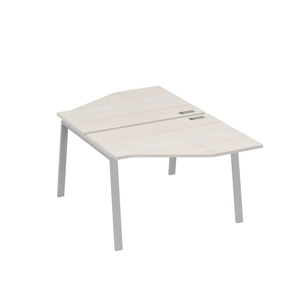 Рабочая станция TRE (2х120) со столами Техно A4 А4 Б3 186  БП дуб / металлокаркас серый - Вид 1