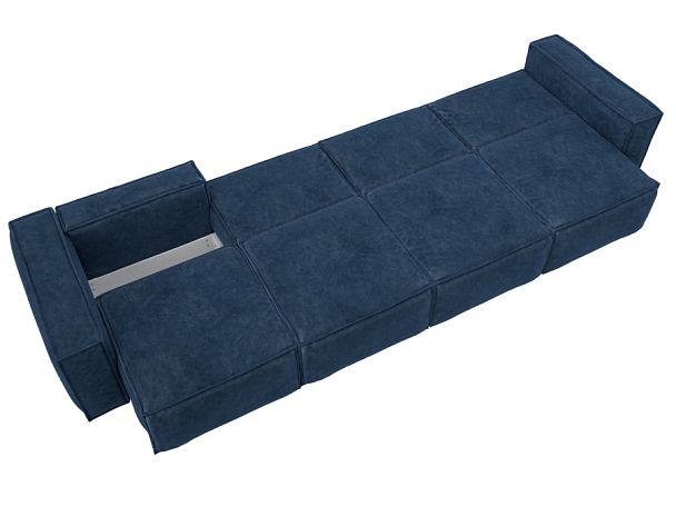 Диван прямой Лига-081 НПБ МегаЛонг Велюр синий - Вид 10