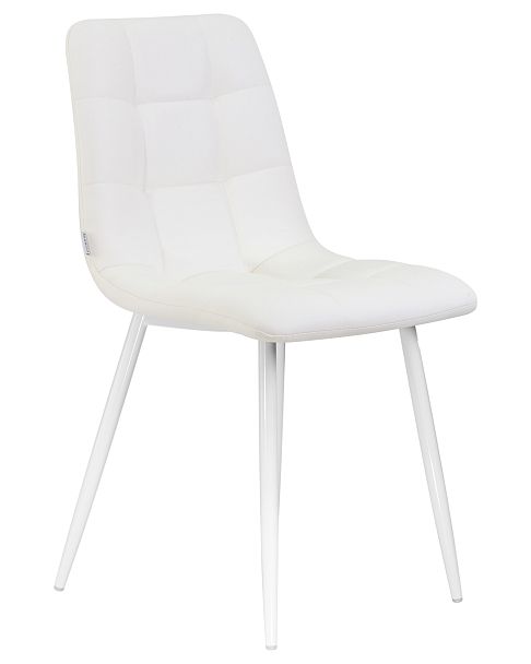 Стул обеденный DOBRIN ALEX (белые ножки, белая экокожа (P-02)) - Вид 2