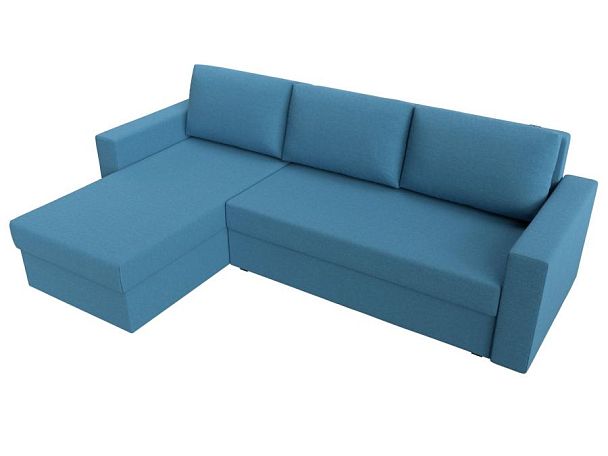 Диван угловой Траумберг Лайт левый угол Рогожка голубой - Вид 6
