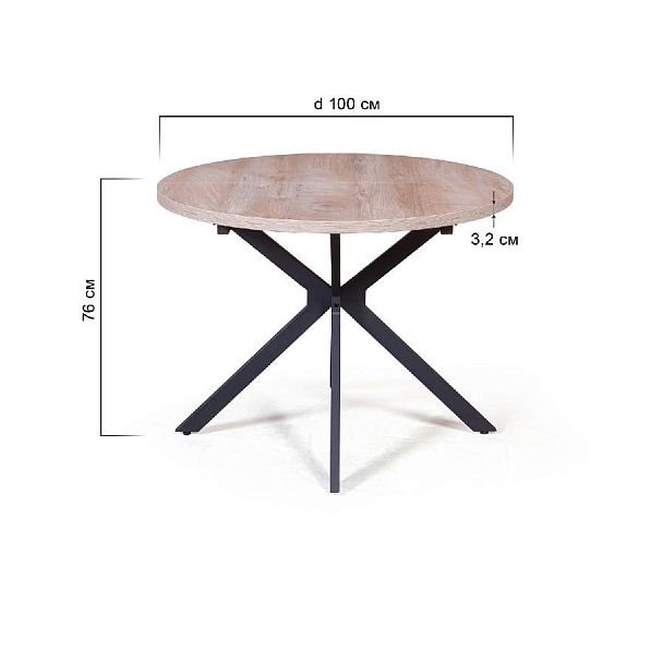 Стол круглый Vegas раздвижной (100+40) дуб эндгрейн - Вид 7