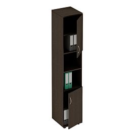 Шкаф для документов узкий Формула ФР 384 венге темный - Фото предпросмотра